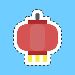 Cutting line sticker lantern. Buddhism and vesak elements.