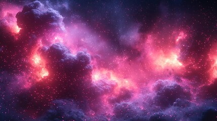 Naklejka premium Fiery nebula clouds in deep space
