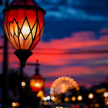 Evening Glow: Street Lamp at Sunset