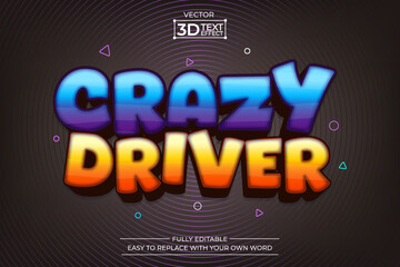 Crazy driver editable 3D Text effect