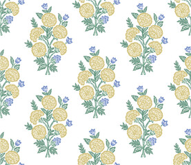 Boho Floral repeat pattern, Floral Block print , Flower damask, floral vector file, Floral ogee pattern