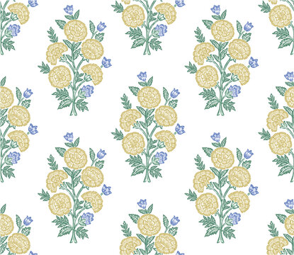 Boho Floral repeat pattern, Floral Block print , Flower damask, floral vector file, Floral ogee pattern