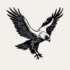 Obraz premium Majestic Eagle Tattoo Art – Black & White Bird of Prey Illustrations