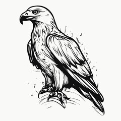 Majestic Eagle Tattoo Art – Black & White Bird of Prey Illustrations