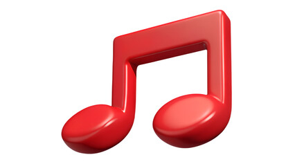 3d Rendering Blue Music Note isolated on white background