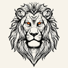 Obraz premium Regal Lion Head Designs – Monochrome & Bold Mane Illustrations