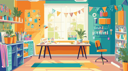 vector study room cute design