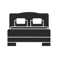 King Bed icon vector silhouette illustration isolated on white background