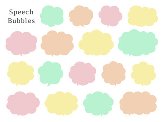 カラフルな手描きのふきだしセット