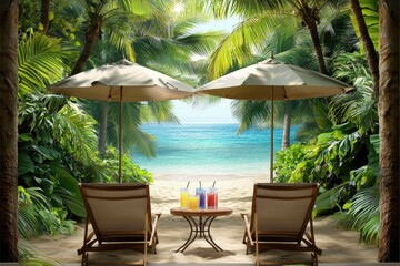Tropical beach scene
