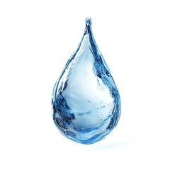 A Single Water Drop, Crystal Clear and Suspended, Against a Pure White Background. A Stunning Image of Purity.