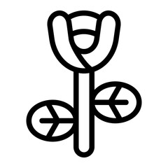 Rose Line Icon