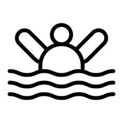 Swimming Line Icon