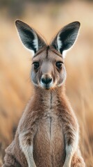 Fototapeta premium Captivating kangaroo portrait in the australian outback setting