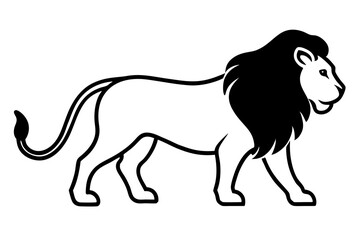 Lion vector silhouette illustration isolated on white background
