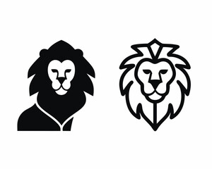 Lion Icon vector silhouette illustration isolated on white background