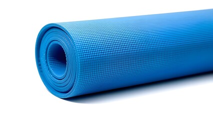 Blue Yoga Mat Rolled Up