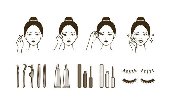How to put on(wear) fake eyelashes, How to apply false eyelashes, eyelash extensions