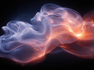 Fototapeta premium Abstract flowing light with sparks on dark. Perfect for technology, science, or futuristic designs.