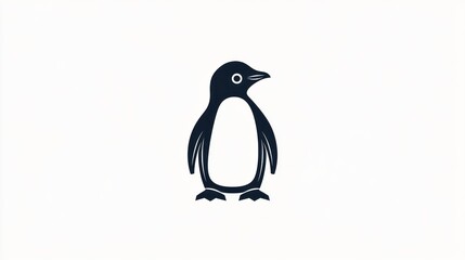 Fototapeta premium Stylized penguin illustration minimalist bird graphic design icon