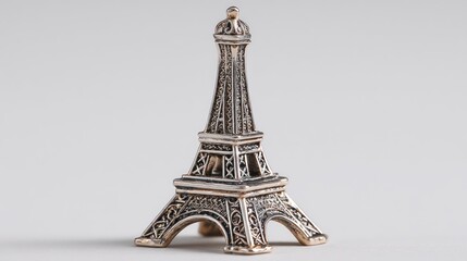 A metallic replica of a famous landmark showcasing intricate details and craftsmanship ideal