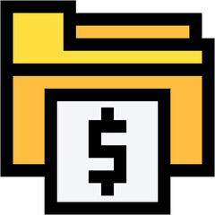 Obraz premium Vector Icon Dollar, folder, files and folders, storage, data