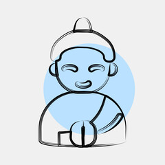 Icon buddha. Buddhism and vesak elements. Icon in color spot style.