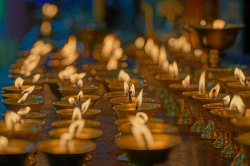 candles in a buddhist temple