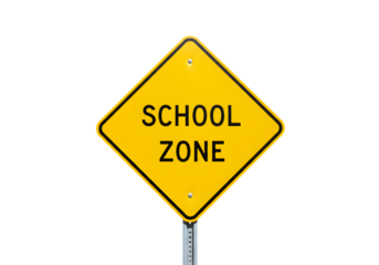 Caution School Zone Ahead Important Safety Warning Sign for Drivers and Pedestrians