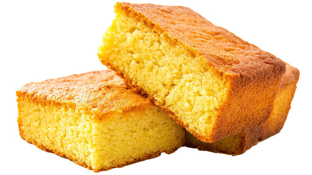 Cornbread isolated in White background ,Transparent Background ,Food image