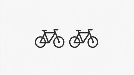 Obraz premium Minimalist Bicycle Icon Pair: Simple Line Art Design of Two Bikes