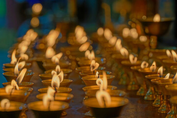 candles in a buddhist temple