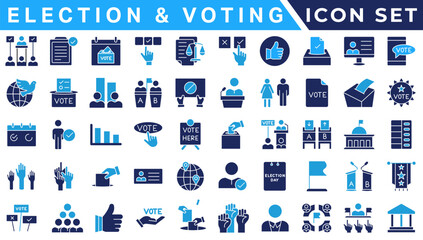 Election and voting Editable Stroke icon set. Containing democracy, vote, government, voting, campaign, political, ballot, candidate and president icons.