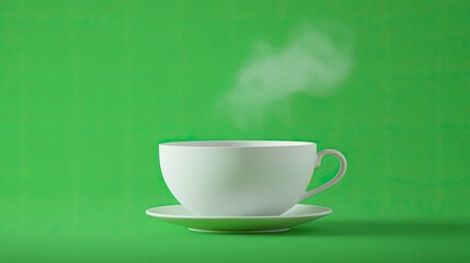Obraz premium A steaming white cup