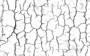 high resolution dry cracked surface texture isolated on transparent background