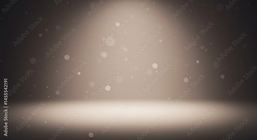Poster a blurry image of a lighted area with a lot of dust particles