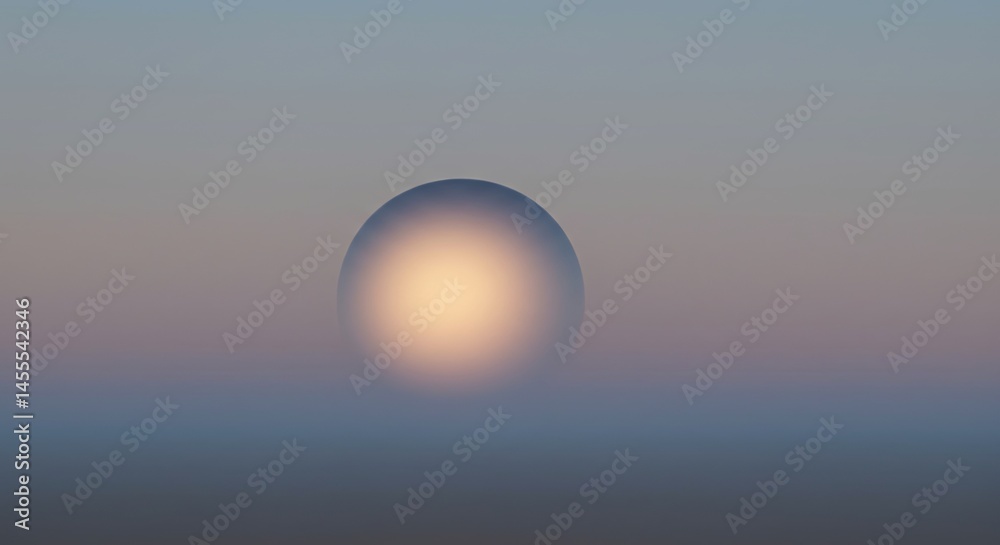 Poster a blurry image of a round object with a yellowish glow