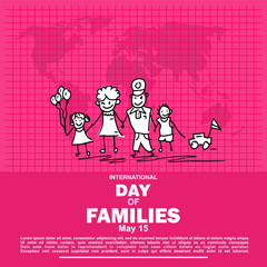 International Day of Families, may 15, Poster and banner vector