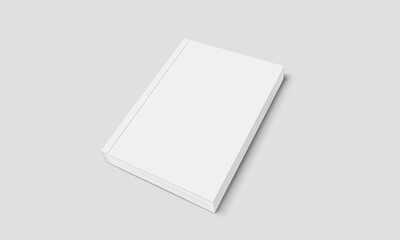 Blank book cover mockup design. Closed book, magazine or notebook template with shadow. Vector illustration