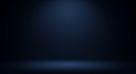 Fototapeta premium Dark Blue Studio Background Gradient Spotlight, Empty Space