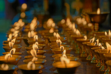 candles in a buddhist temple