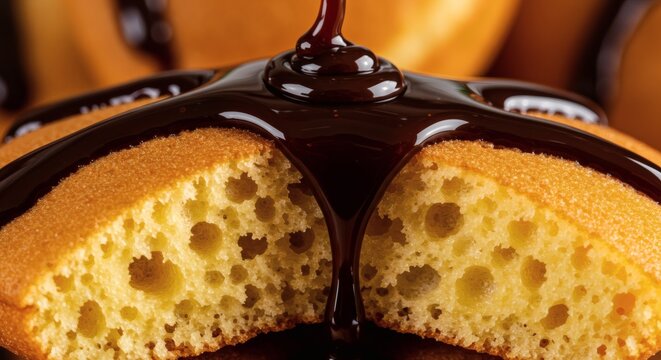 Kue cubit bubble top popping mid-motion
