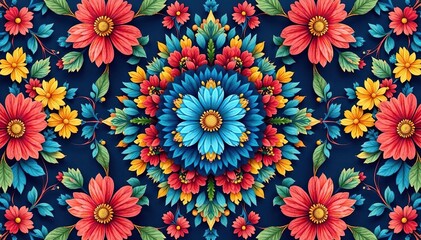 Intricate floral pattern, repeating seamlessly , textile, red, pastel