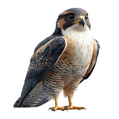 Fototapeta premium Peregrine falcon bird of prey wildlife animal avian nature close up view on transparent background
