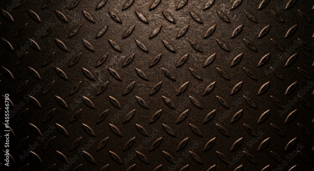 Aufkleber a close up of a black metal surface with a pattern of diamond shapes