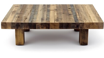 Fototapeta premium Wooden table with a brown top and wooden legs