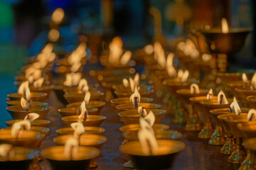 candles in a buddhist temple