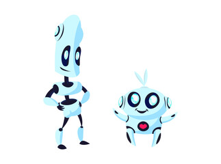 Set Different models of robots vector illustrations 