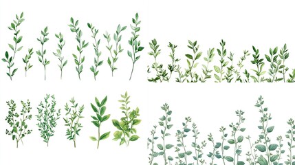 Collection of greenery sprigs