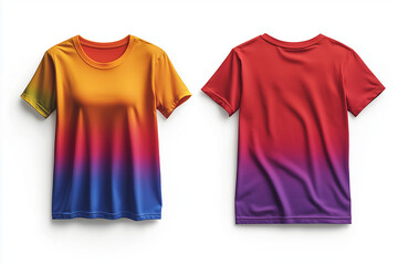 T-shirt front and back mockup on a white background, with no text or logo on the shirt.